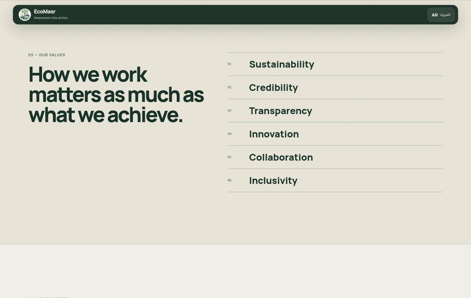 The six values behind the initiative