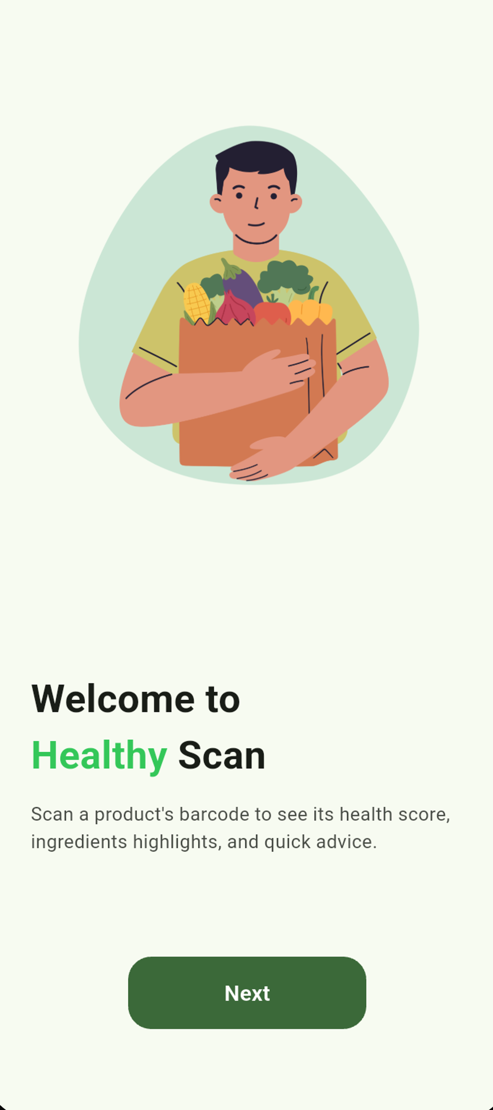 Onboarding welcome screen
