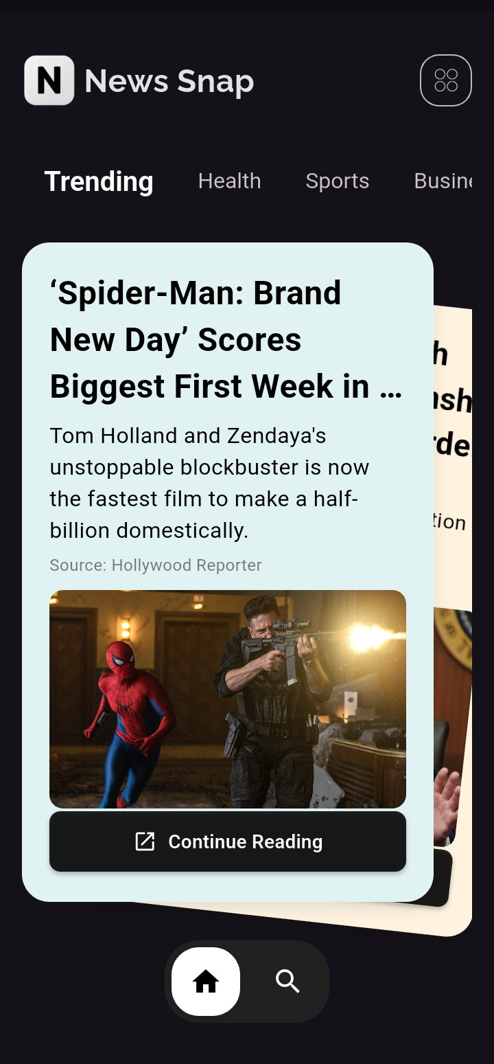 News Snap trending home page